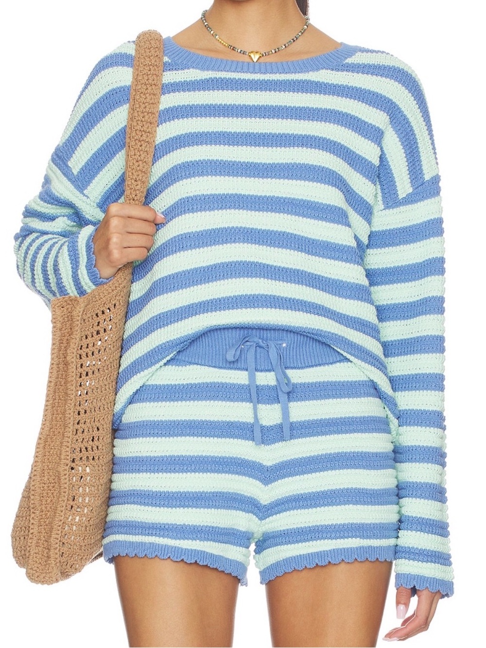 NWT - Beach Riot Sweater & Shorts Set in Sapphire Sea